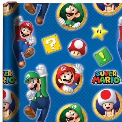 Super Mario - Birthday Gift Wrap Roll - SKU:231554 - UPC:013051793876 - Party Expo