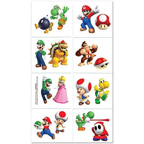 Super Mario - Tattoos - SKU:396606 - UPC:013051600037 - Party Expo