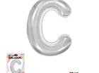 Super Shape Letter C Silver Mylar Balloon - SKU:BP2312C - UPC:810057953309 - Party Expo