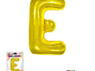 Super Shape Letter E Gold Mylar Balloon - SKU:BP2311E - UPC:810057953057 - Party Expo