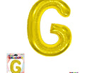 Super Shape Letter G Gold Mylar Balloon - SKU:BP2311G - UPC:810057953071 - Party Expo