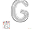 Super Shape Letter G Silver Mylar Balloon - SKU:BP2312G - UPC:810057953347 - Party Expo