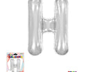 Super Shape Letter H Silver Mylar Balloon - SKU:BP2312H - UPC:810057953354 - Party Expo