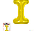 Super Shape Letter I Gold Mylar Balloon - SKU:BP2311I - UPC:810057953095 - Party Expo