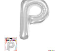 Super Shape Letter P Silver Mylar Balloon - SKU:BP2312P - UPC:810057953439 - Party Expo