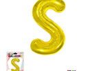 Super Shape Letter S Gold Mylar Balloon - SKU:BP2311S - UPC:810057953194 - Party Expo