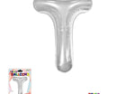 Super Shape Letter T Silver Mylar Balloon - SKU:BP2312T - UPC:810057953477 - Party Expo