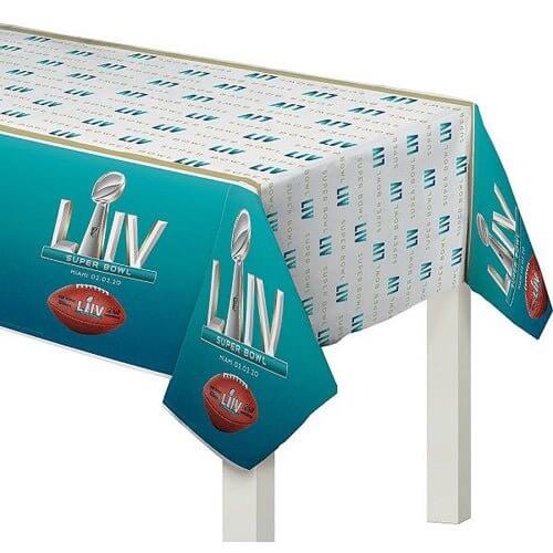 Superbowl 54 Plastic Tablecover - SKU:572479 - UPC:192937104859 - Party Expo