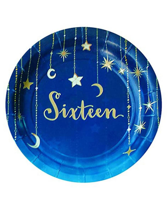 Sweet 16/Starry Night 7" Plate - SKU:40082 - UPC:654082400823 - Party Expo