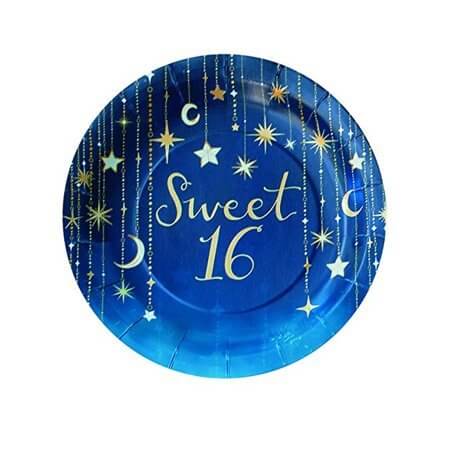 Sweet 16/Starry Night 9" Plate - SKU:40081 - UPC:654082400816 - Party Expo