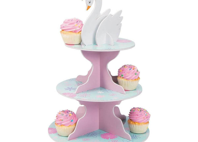 Sweet Swan Cupcake Stand - SKU:5P-13819193 - UPC:192073346397 - Party Expo