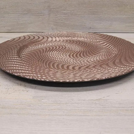 Swirl Plastic Charger Plate - Rose Gold - Party Expo