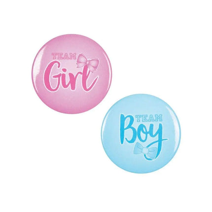 Team Boy & Girl Buttons (12ct) - Party Expo