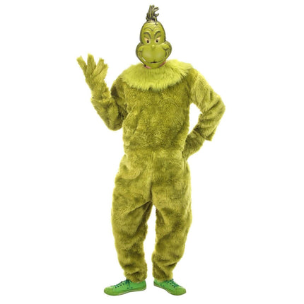 The Grinch Deluxe Jumpsuit with Latex Mask - Men's Costume (L/XL) - Party Expo