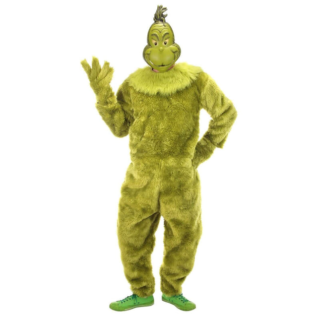 Dr. Seuss - "The Grinch" Deluxe Jumpsuit Costume with Latex Mask - (L/XL) - SKU:400664 - UPC:618480038637 - Party Expo