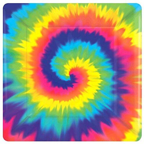 Tie-Dye 'Feeling Groovy' Small Paper Plates (8ct) - SKU:541152 - UPC:013051375911 - Party Expo