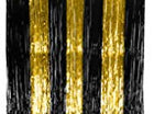 Tinsel Curtain Gold/Black - SKU:77800 - UPC:721773778001 - Party Expo