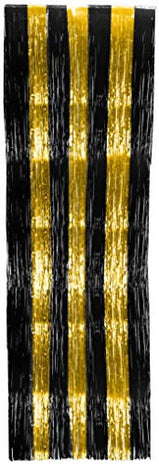 Tinsel Curtain Gold/Black - SKU:77800 - UPC:721773778001 - Party Expo