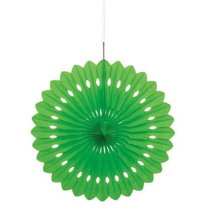 Tissue Paper Fan Decoration - Lime Green - SKU:64264 - UPC:011179642649 - Party Expo