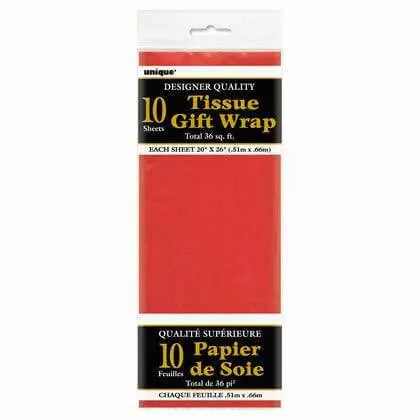 Tissue Paper -Red (10 count) - Party Expo