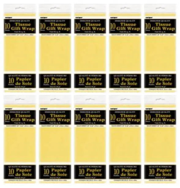 Tissue Paper - Yellow (10ct) - Party Expo