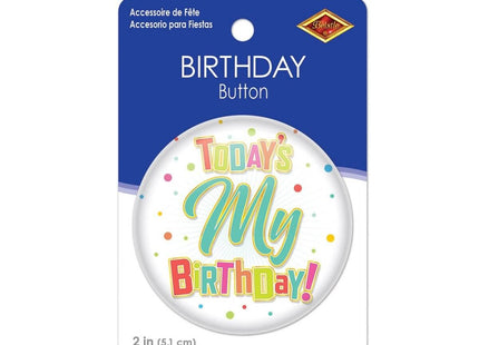 Today's My Birthday Button - SKU:BT121 - UPC:022735001794 - Party Expo