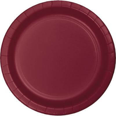 Touch of Color - 7" Premium Strength Dessert Plates - Burgundy - SKU:793122B - UPC:073525810836 - Party Expo
