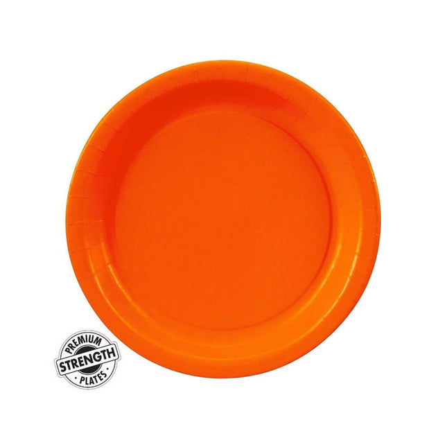 Touch of Color - 7" Premium Strength Dessert Plates - Sunkissed Orange - SKU:79191B - UPC:039938170868 - Party Expo
