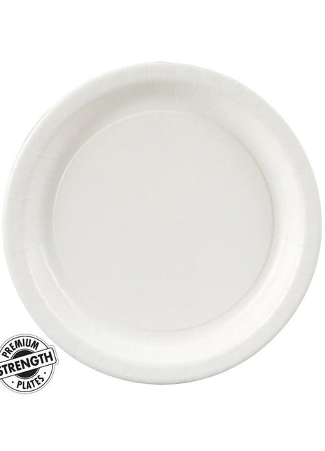 Touch of Color - 7" Premium Strength Dessert Plates - White - SKU:79000B - UPC:039938170905 - Party Expo
