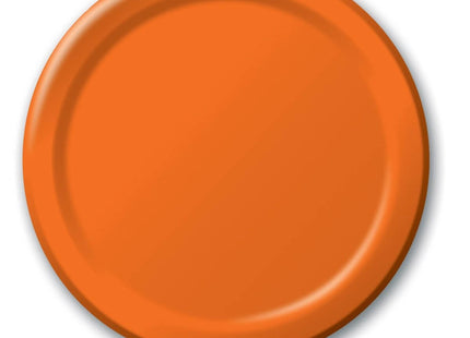Touch of Color - 9" Premium Strength Dinner Plates - Sunkissed Orange - SKU:47191B - UPC:039938171186 - Party Expo