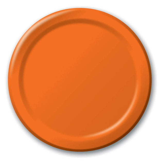 Touch of Color - 9" Premium Strength Dinner Plates - Sunkissed Orange - SKU:47191B - UPC:039938171186 - Party Expo