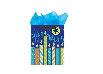 Tri-Glitter Large Birthday Bag with Tissue Paper - SKU:IG81408 - UPC:018697061587 - Party Expo