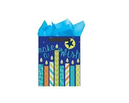 Tri-Glitter Large Birthday Bag with Tissue Paper - SKU:IG81408 - UPC:018697061587 - Party Expo