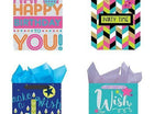 Tri-Glitter Large Birthday Bag with Tissue Paper - SKU:IG81408 - UPC:018697061587 - Party Expo