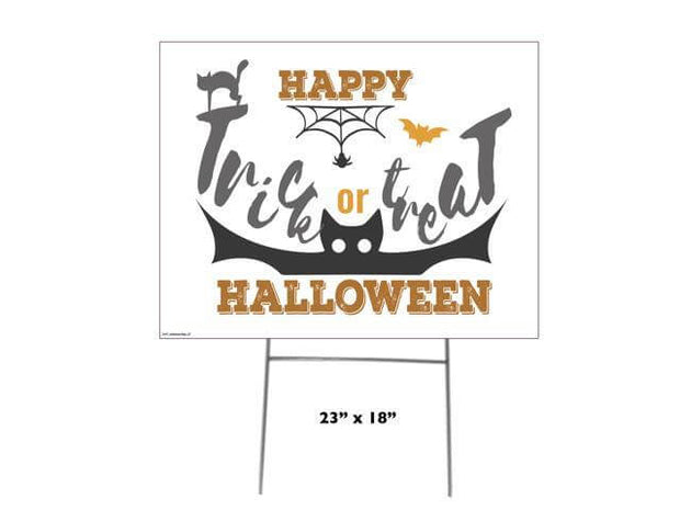 Trick or Treat Halloween Yard Sign - 18" x 23" - SKU:3477 - UPC:082033034771 - Party Expo