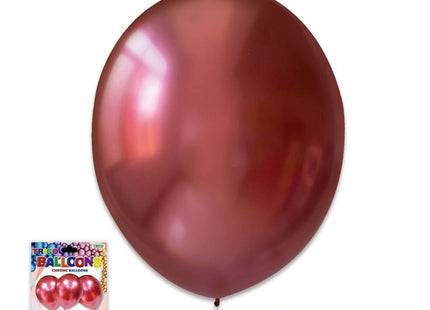 Trico - 12" Chrome Red Latex Balloons (4ct) - SKU:BP2402 Red - UPC:810057952944 - Party Expo