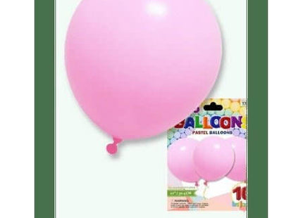 Trico - 12" Pastel Pink Latex Balloons (10ct) - SKU:BP2401- PASTEL PINK - UPC:810057951800 - Party Expo