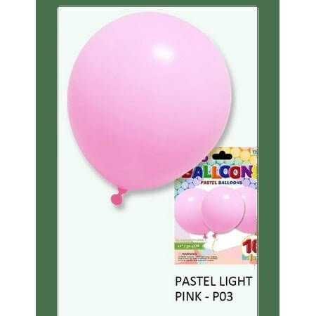 Trico - 12" Pastel Pink Latex Balloons (10ct) - SKU:BP2401- PASTEL PINK - UPC:810057951800 - Party Expo