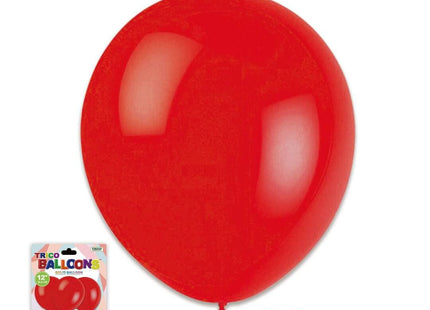 Trico -12" Red Latex Balloon - 10 count - SKU:BP2080 Red - UPC:00810057951633 - Party Expo