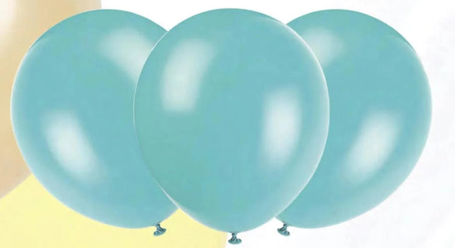 Trico - 12" Turquoise Latex Balloons (10ct) - SKU:BP2401-TQ - UPC:810057951862 - Party Expo