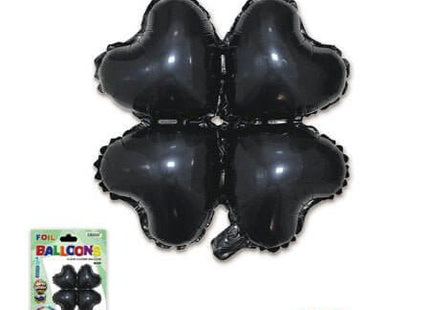 Trico - 18" 4-Leaf Clover Mylar Balloon - Black (1ct) - SKU:BM0501Black - UPC:810057958137 - Party Expo
