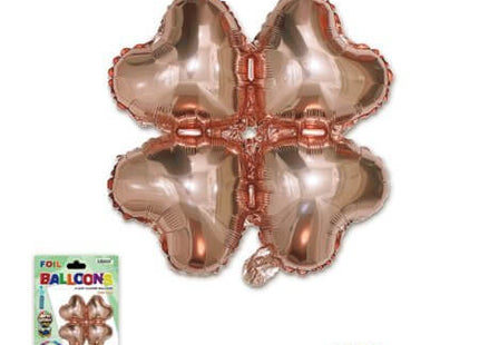 Trico - 18" 4-Leaf Clover Mylar Balloon - Rose Gold (1ct) - SKU:BM0501Rosegold - UPC:810057958120 - Party Expo