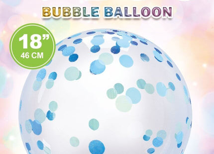 Trico - 18" Clear Bubble Balloon with Blue Dots - SKU:BP2603 - UPC:810057959097 - Party Expo