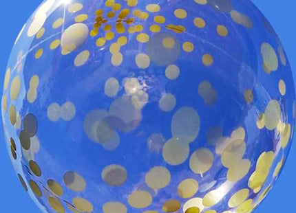 Trico - 18" Clear Bubble Balloons with Gold Dots - SKU:BP2604 - UPC:810057959103 - Party Expo