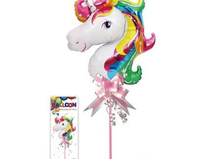 Trico - 18" Unicorn Head Mylar Balloon with Stand (1ct) - SKU:BP2090Unicorn Multi - UPC:810057955136 - Party Expo