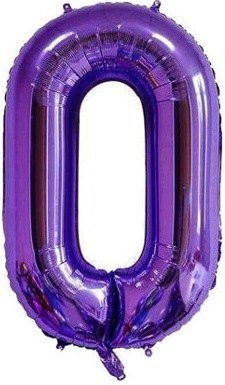 Trico - 34" Number '0' Mylar Balloon - Purple - SKU:BP2035-0 - UPC:840300800456 - Party Expo