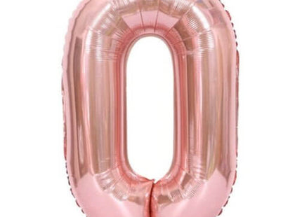 Trico - 34" Number '0' Mylar Balloon - Rose Gold - SKU:BP2307-0 - UPC:00810057950407 - Party Expo
