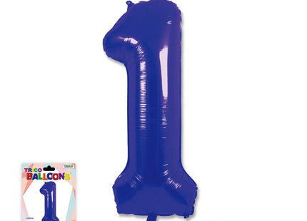 Trico - 34" Number '1' Mylar Balloon - Purple - SKU:BP2305-1 - UPC:840300800463 - Party Expo