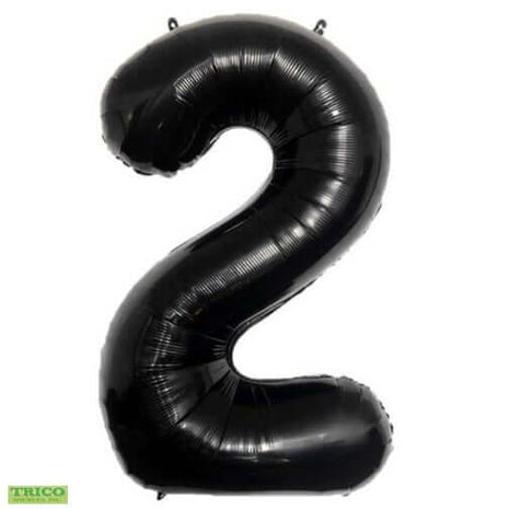 Trico - 34" Number '2' Mylar Balloon - Black - SKU:BP2309-2 - UPC:00810057950728 - Party Expo