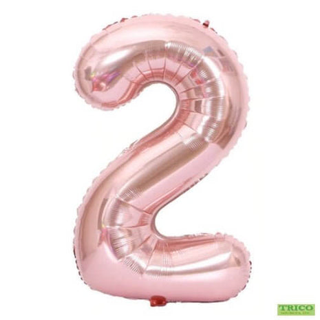 Trico - 34" Number '2' Mylar Balloon - Rose Gold - SKU:BP2307-2 - UPC:00810057950421 - Party Expo